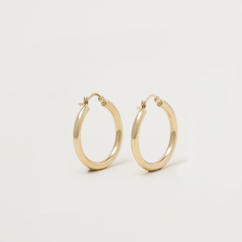 Classic Bold Hoop Earrings - Medium (Pair)
