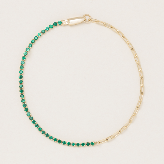 Pre-order: Lightweight Half-Emerald Tennis Bracelet