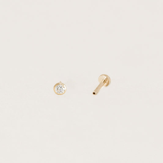 Bezel Diamond Labret Ear Stud