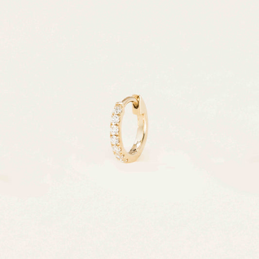 Diamond Huggie Hoop Earring - 7mm