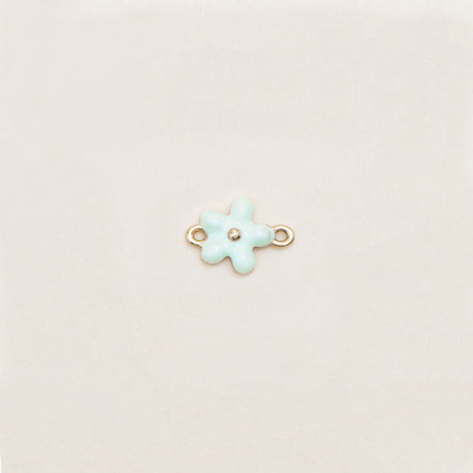 Flash Bracelet - Mini Enamel Flower Charm (Mint/Gold)