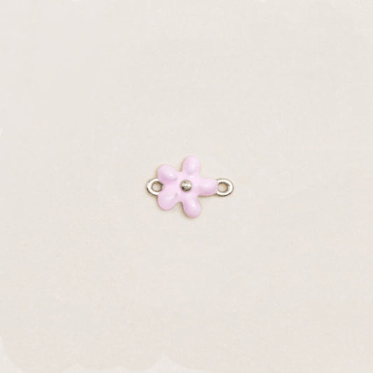 Flash Bracelet - Mini Enamel Flower Charm (Pink/Gold)