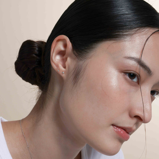 Bezel Diamond Labret Ear Stud