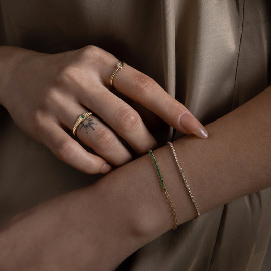 Pre-order: Lightweight Half-Emerald Tennis Bracelet