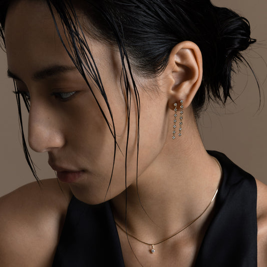 Diamond Bezel Drop Earring