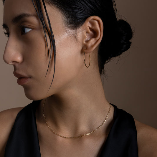 Large Thin Hoop Earrings (Pair)