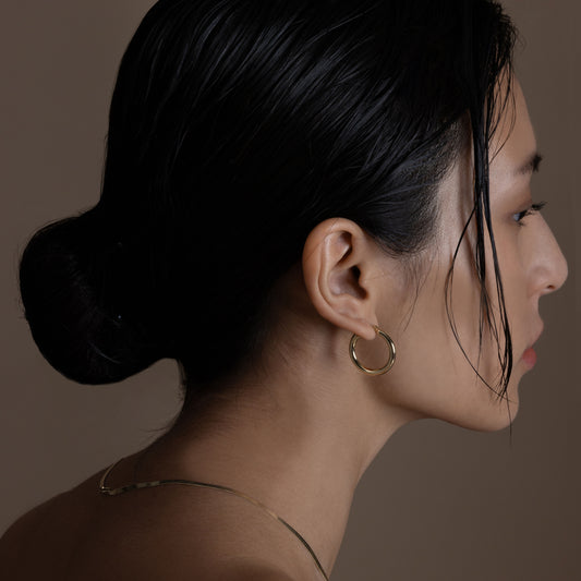 Classic Bold Hoop Earrings - Medium (Pair)