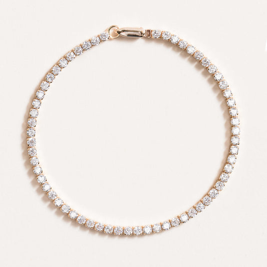 Pre-order: 14k Yellow Gold Lightweight Diamond Tennis Bracelet (Large)
