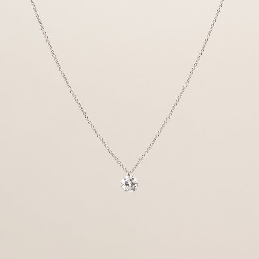Pre-order: Pierced Solitaire Round Diamond Necklace