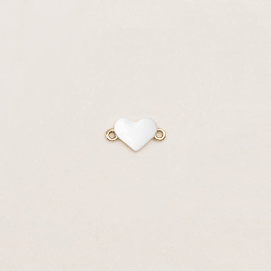 Flash Bracelet - Mini Enamel Heart Charm (White/Gold)