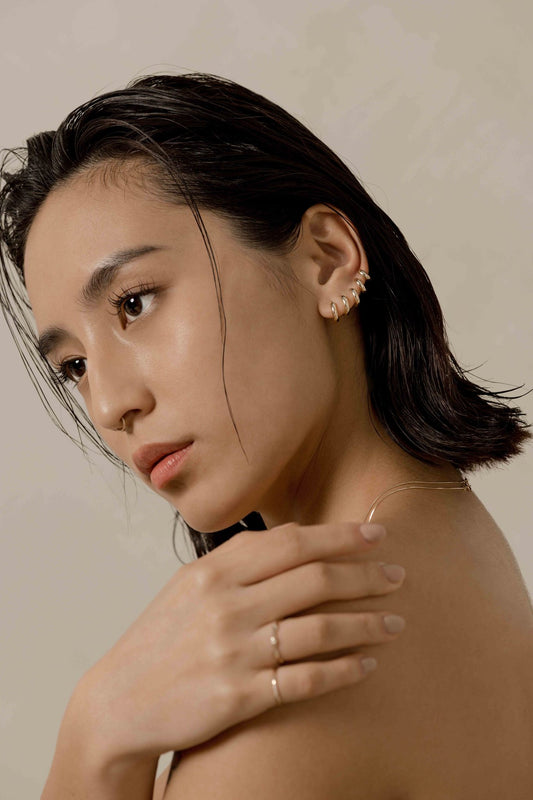 Chunky Huggie Hoop Earring - 7mm