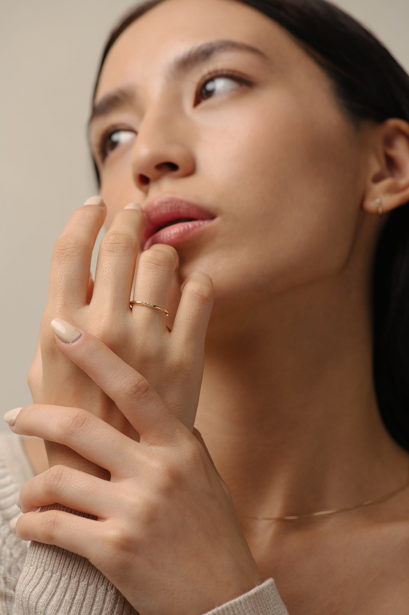 Triple Diamond Pave Ring