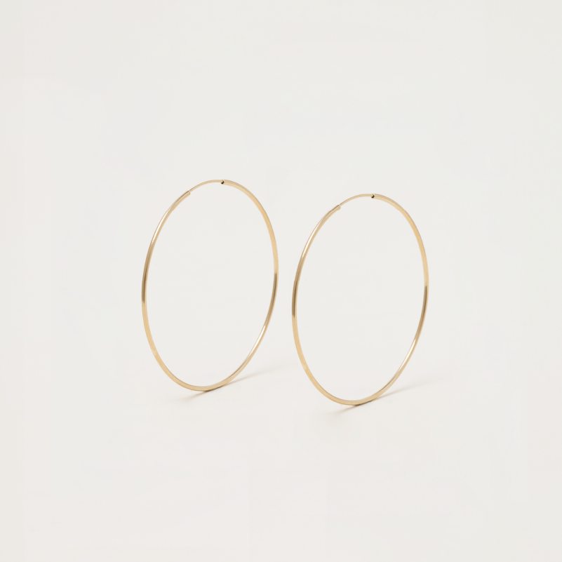 Large Thin Hoop Earrings (Pair)