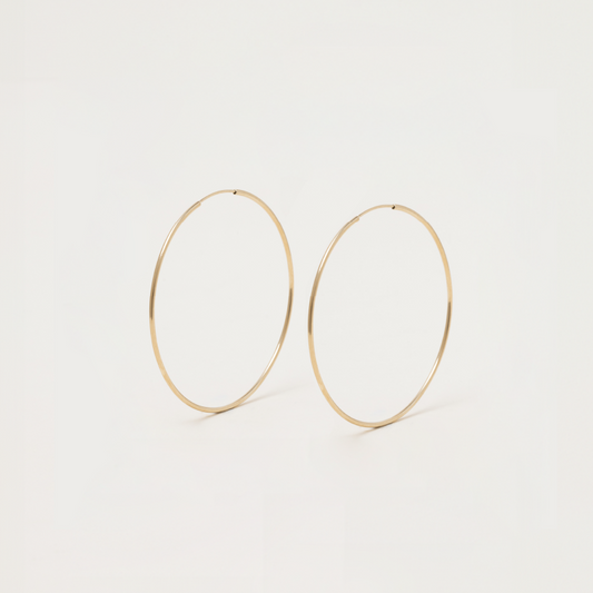 Large Thin Hoop Earrings (Pair)