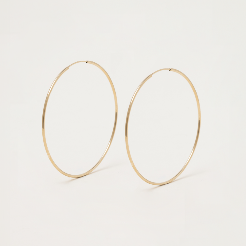 Oversized Thin Hoop Earrings (Pair)