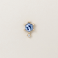 Blue Sapphire Hex Ear Stud