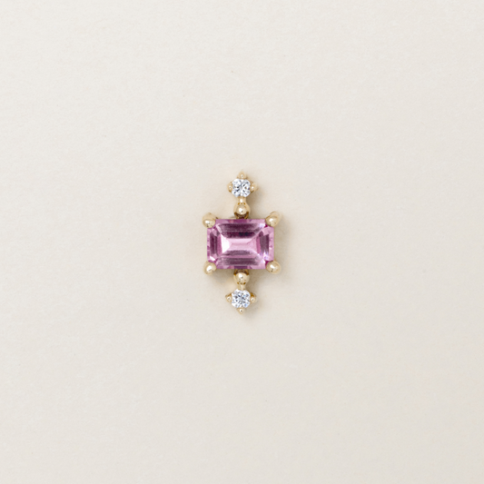 Pink Sapphire Confetti Ear Stud