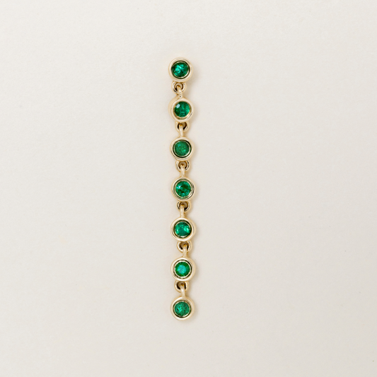 Emerald Bezel Drop Earring