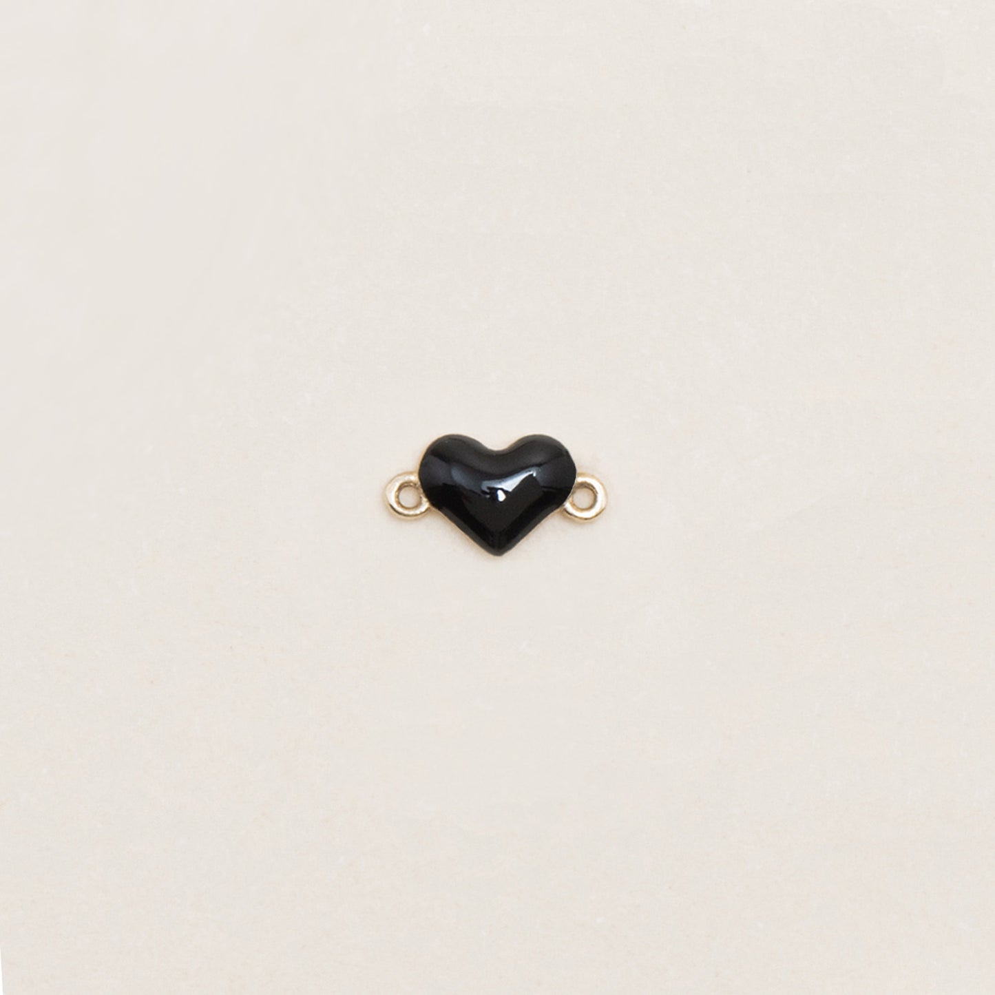 Flash Bracelet - Mini Enamel Heart Charm (Black/Gold)