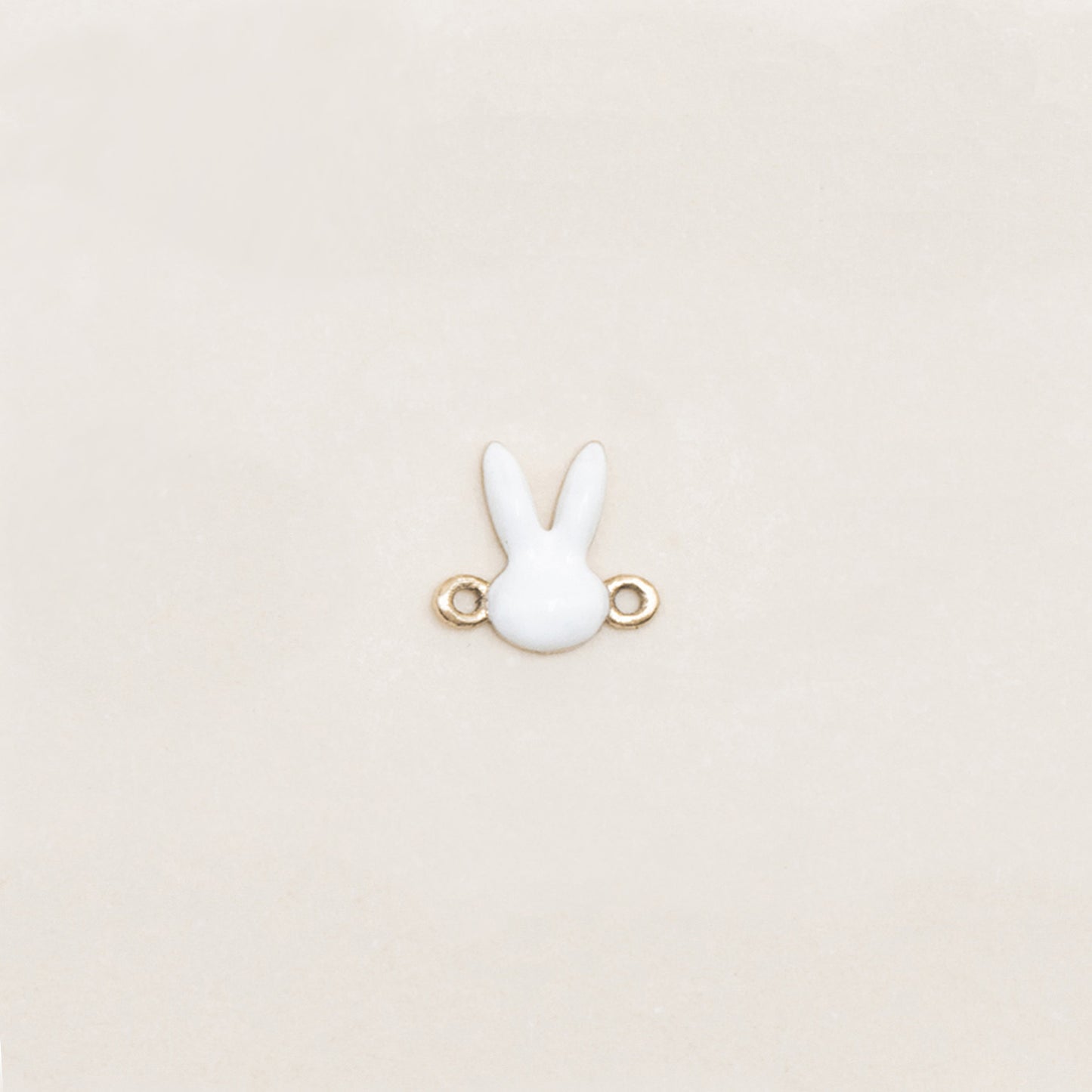 Flash Bracelet - Mini Enamel Bunny Charm (White/Gold)