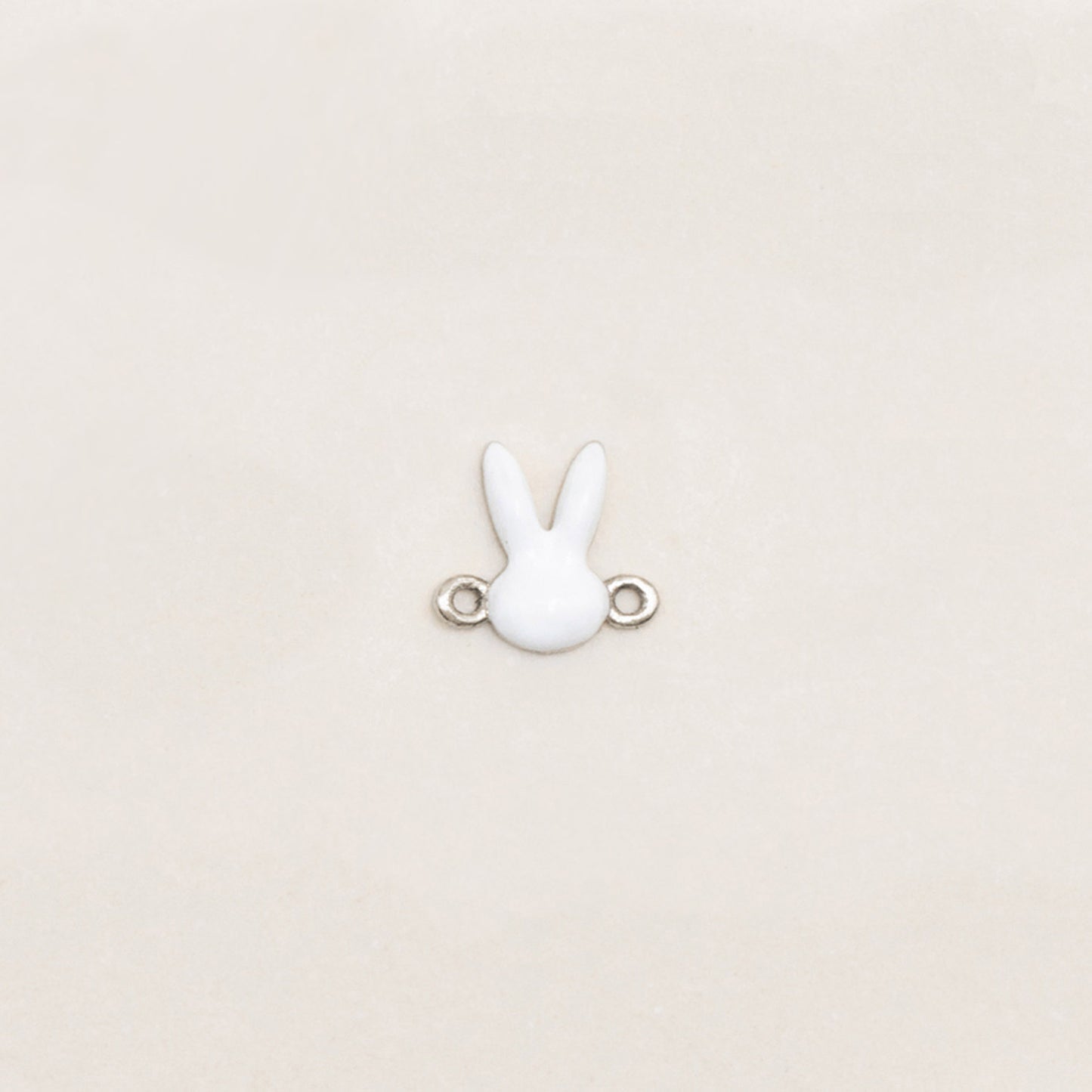 Flash Bracelet - Mini Enamel Bunny Charm (White/Gold)