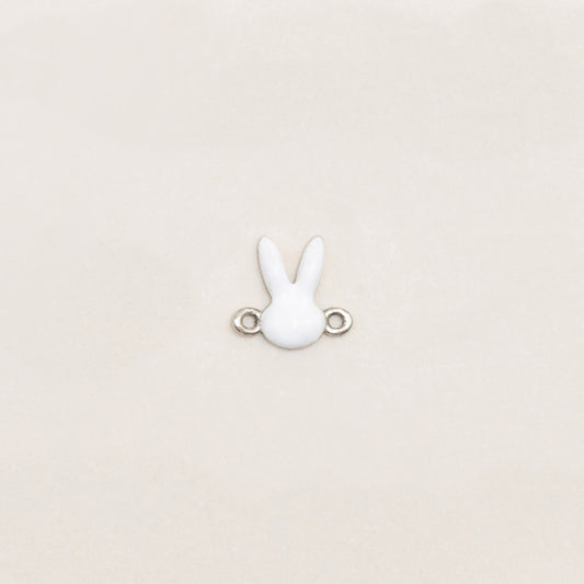 Flash Bracelet - Mini Enamel Bunny Charm (White/Gold)