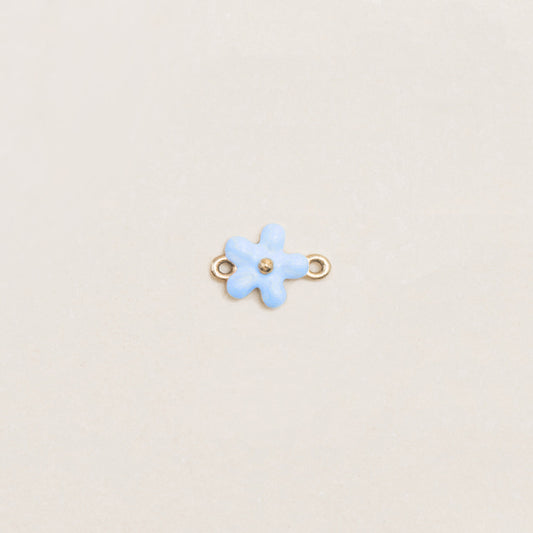 Flash Bracelet - Mini Enamel Flower Charm (Blue/Gold)