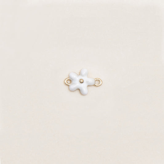Flash Bracelet - Mini Enamel Flower Charm (White/Gold)