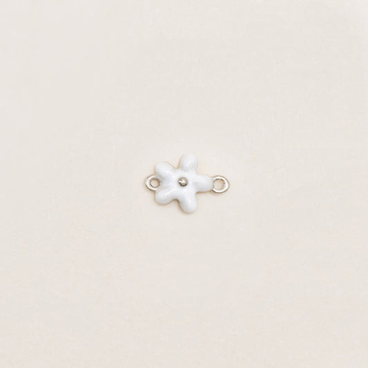 Flash Bracelet - Mini Enamel Flower Charm (White/Gold)