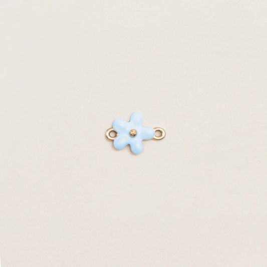 Flash Bracelet - Mini Enamel Flower Charm (Blue/Gold)
