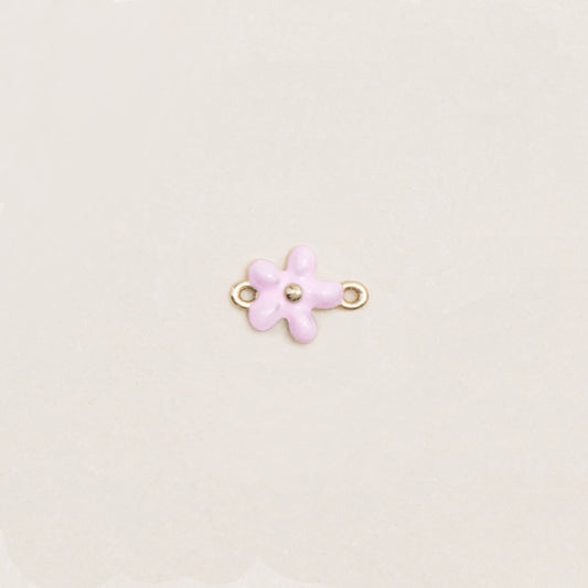 Flash Bracelet - Mini Enamel Flower Charm (Pink/Gold)