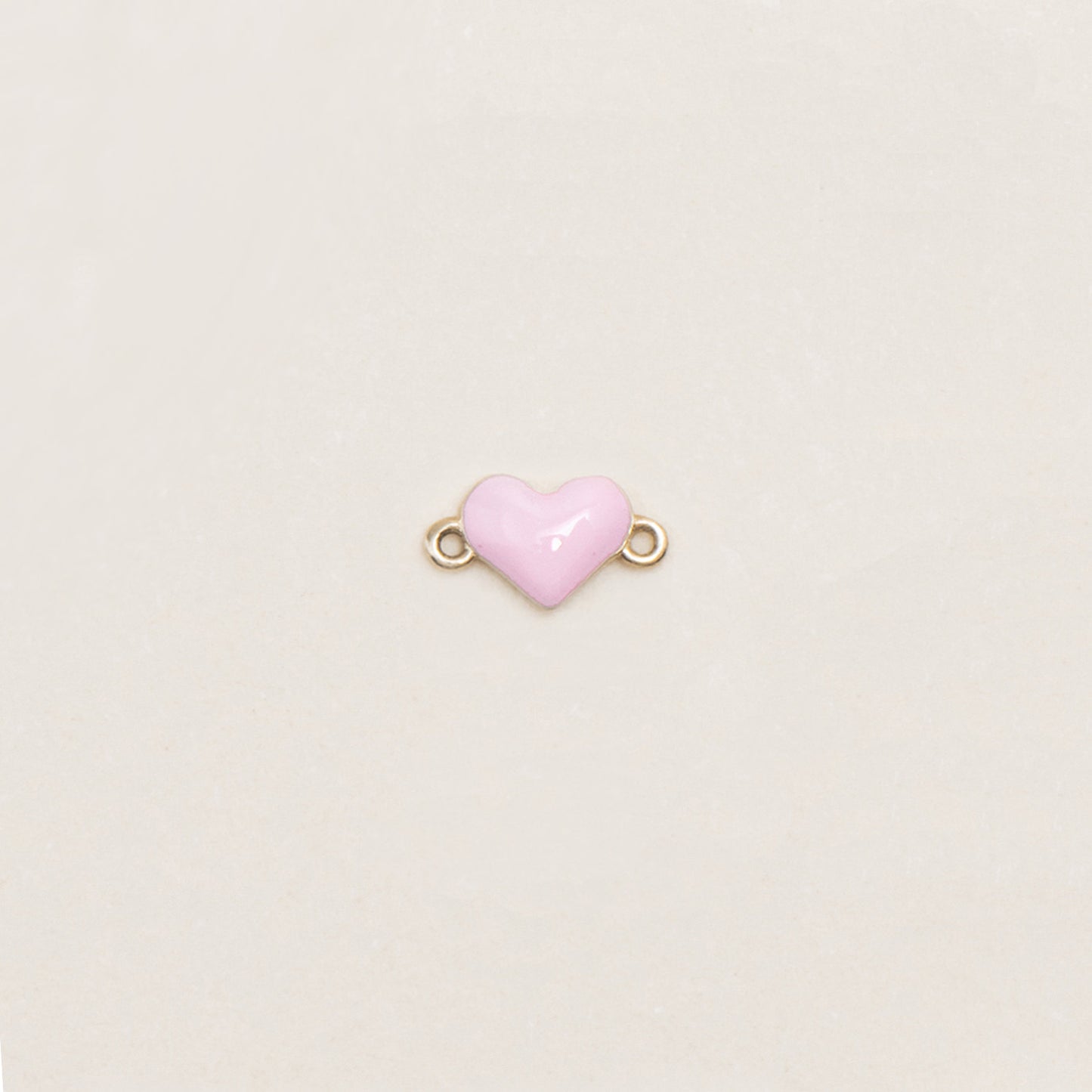 Flash Bracelet - Mini Enamel Heart Charm (Light Pink/Gold)