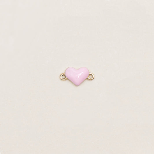 Flash Bracelet - Mini Enamel Heart Charm (Light Pink/Gold)
