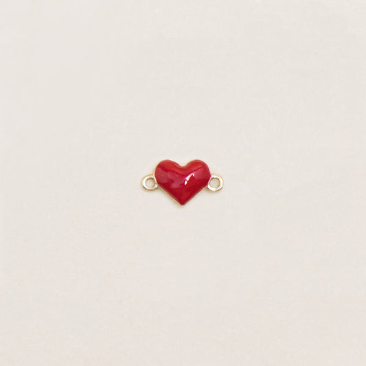 Flash Bracelet - Mini Enamel Heart Charm (Red/Gold)