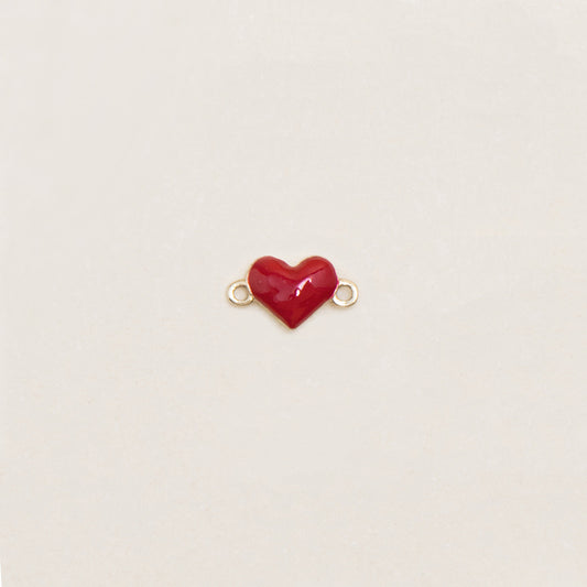 Flash Bracelet - Mini Enamel Heart Charm (Red/Gold)