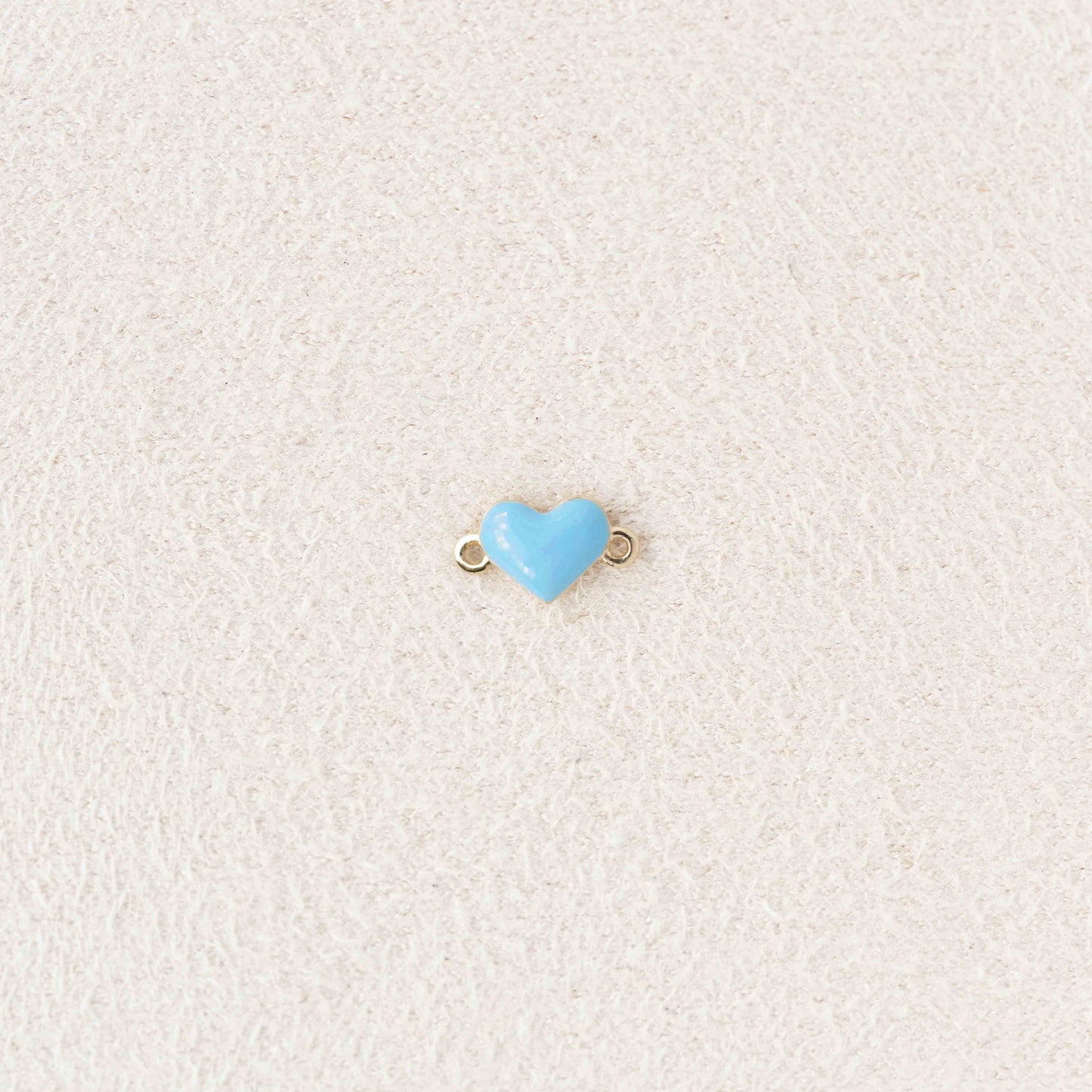 Flash Bracelet - Mini Enamel Heart Charm (Baby Blue/Gold)