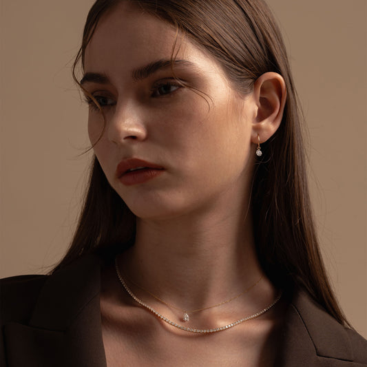 Pre-order: 14k Yellow Gold Classic Diamond Tennis Necklace