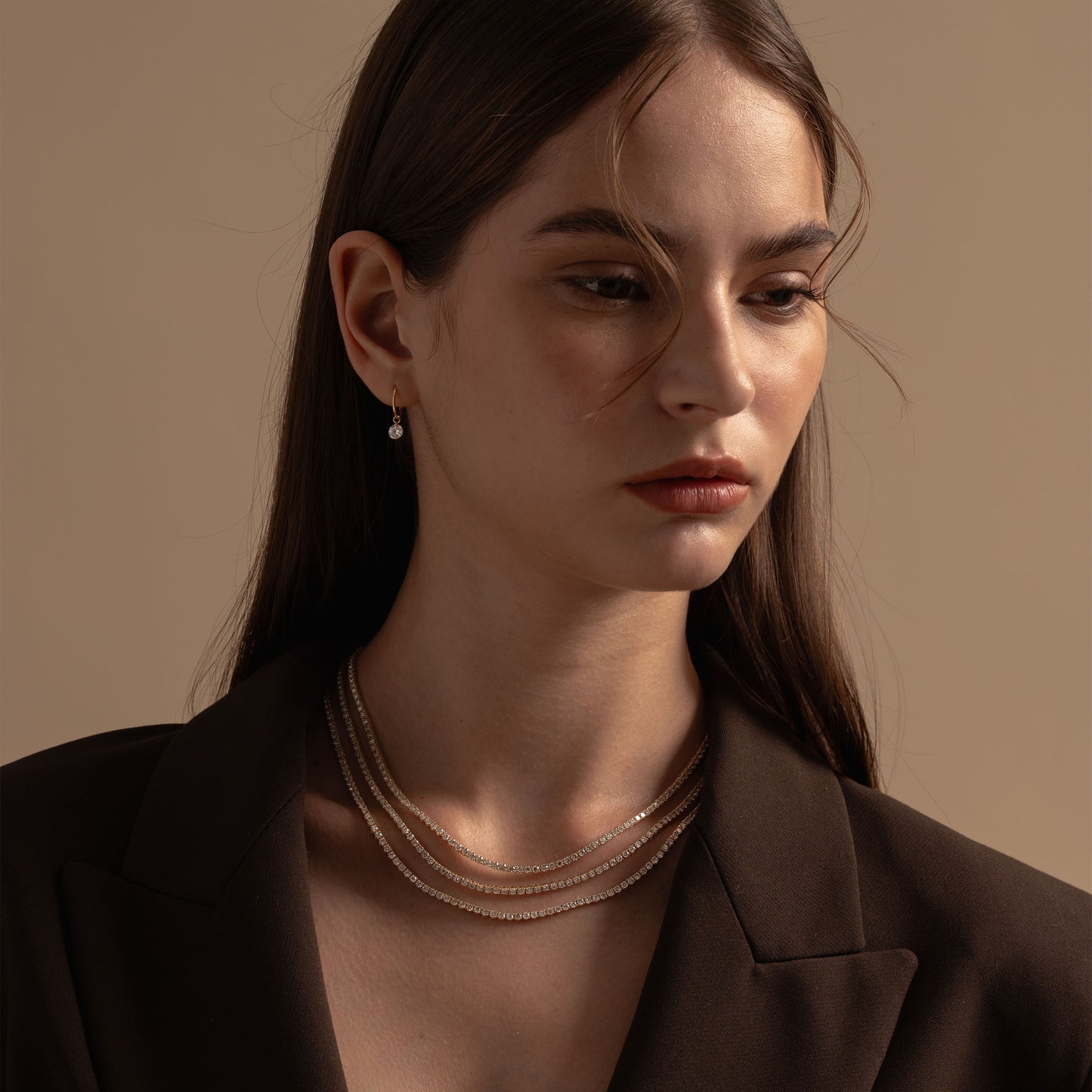 Pre-order: 14k Yellow Gold Classic Diamond Tennis Necklace