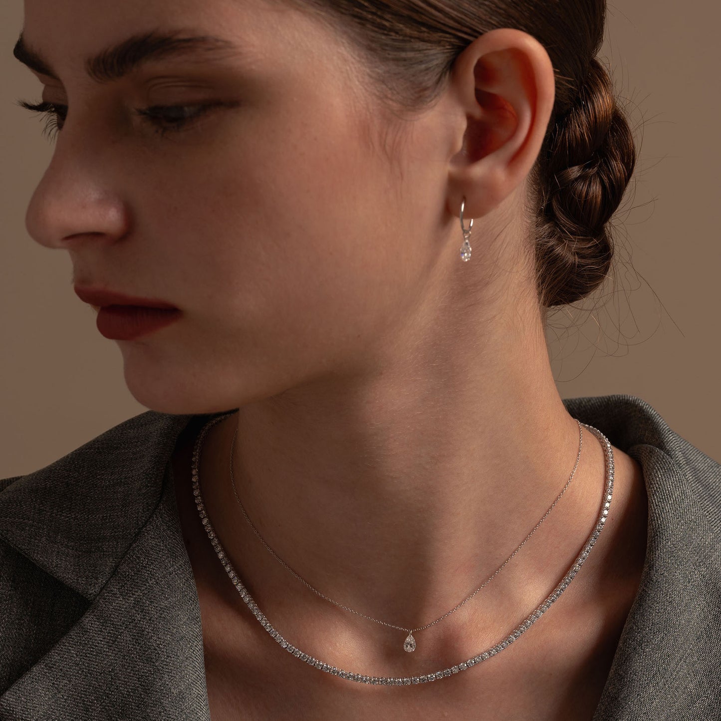 Pre-order: 14k White Gold Classic Diamond Tennis Necklace