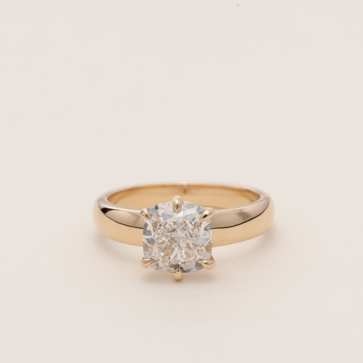 Chubby Cushion Diamond 2.4ct Cigar Band Engagement Ring
