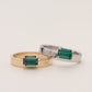 Pre-order: East West Emerald-cut Teal Tourmaline Flat Band