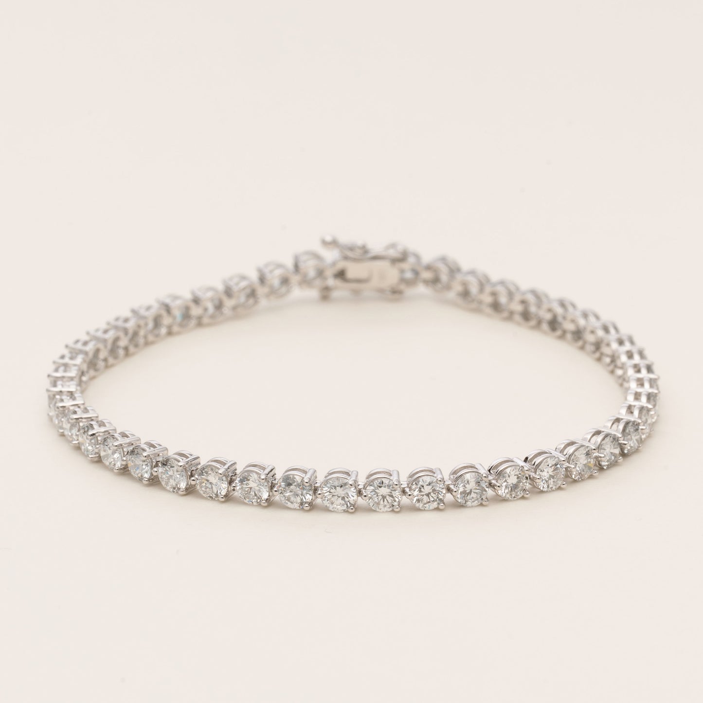 Pre-order: 14k White Gold Three-Prong Diamond Tennis Bracelet