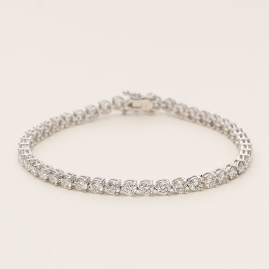 Pre-order: 14k White Gold Three-Prong Diamond Tennis Bracelet