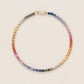 Pre-order: 14k Yellow Gold Lightweight Rainbow Sapphire Tennis Bracelet