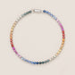 Pre-order: pt900 Platinum Lightweight Rainbow Sapphire Tennis Bracelet
