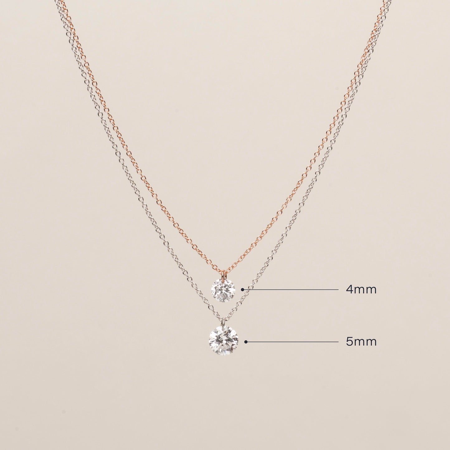 Pre-order: Pierced Solitaire Round Diamond Necklace