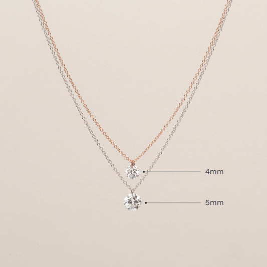 Pre-order: Pierced Solitaire Round Diamond Necklace