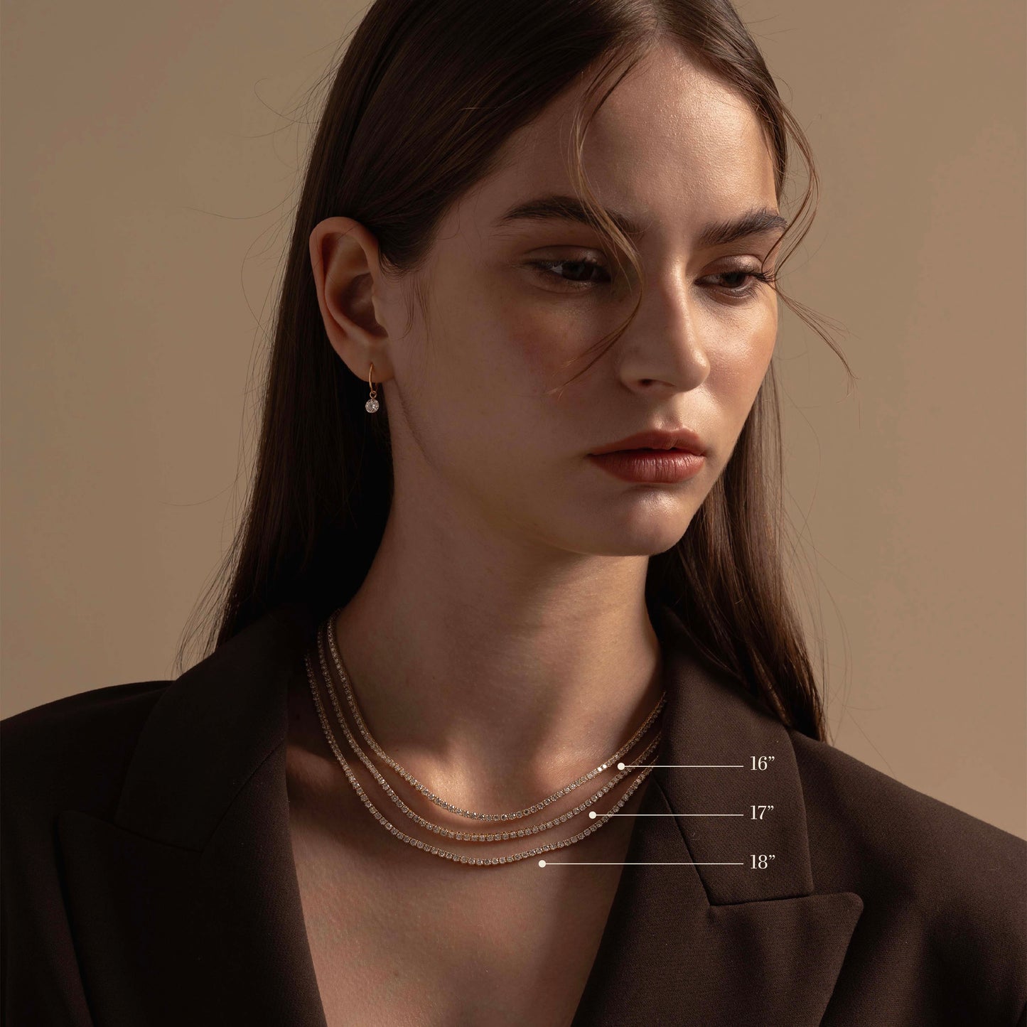 Pre-order: 14k Yellow Gold Classic Diamond Tennis Necklace