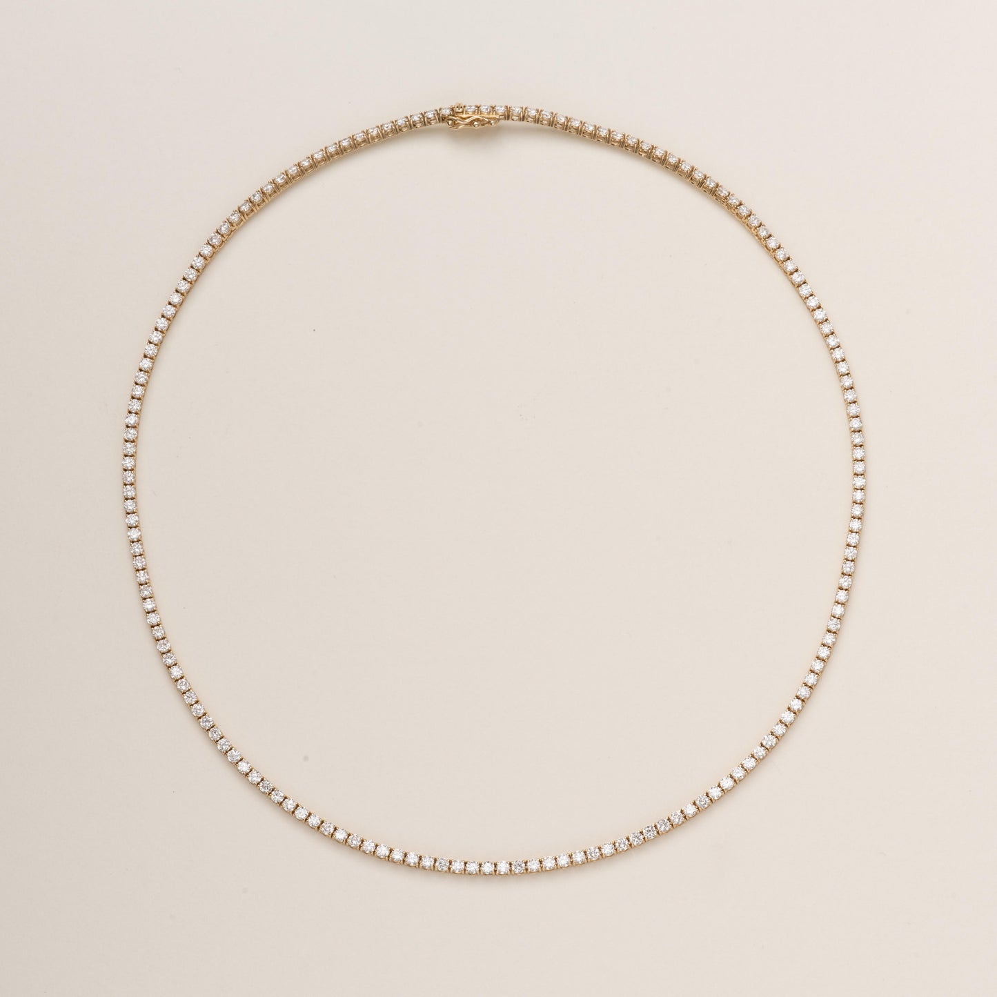 Pre-order: 14k Yellow Gold Classic Diamond Tennis Necklace