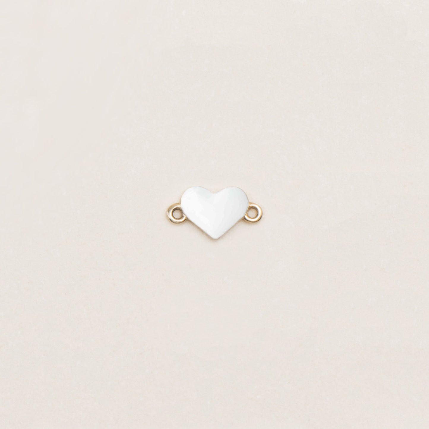 Flash Bracelet - Mini Enamel Heart Charm (White/Gold)